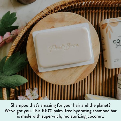 Peet Bros. Coconut Shampoo Bar - Lemon & Thyme Moisturizing Shampoo Bar Made With Coconut - Vegan, Palm Oil-Free Shampoo Bar - No Artificial Fragrances - Planet Friendly - Made in USA - 5 oz