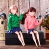 Bencailor 4 Pcs Christmas Doll Clothes Winter Doll Sweater Hoodie Doll Accessories Doll Sweater Set Clothing for Elf Doll Decor (Pink Red Orange Green, 11.5 Inch)