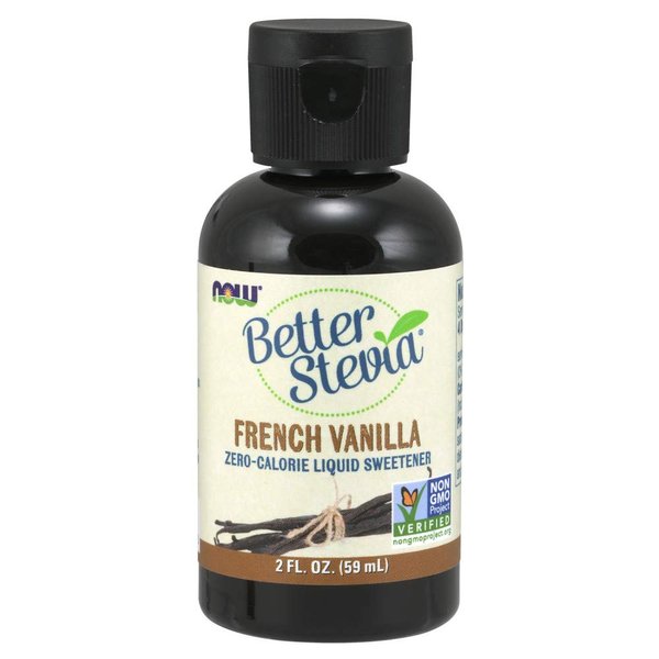 NOW Foods BetterStevia French Vanilla Zero-Calorie Liquid Sweetener, Keto Friendly, Suitable for Diabetics, No Erythritol, 2-Ounce