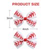 2PC Baseball Hair Bow Clips with 6PC Baseball Hair Ties for Women Girls Cheer Dress up Hair Accessories