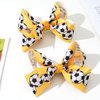 2 Pieces 4.5" Soccer Hair Bows Hair Clips, Sports Hair Bow, Soccer Grosgrain Ribbon Bow Hair Accessories for Girl Player School Team Football Birthday Party (Yellow)
