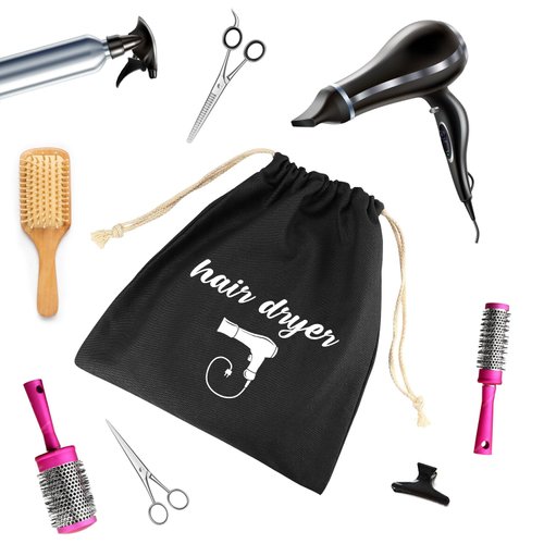 XIKAINUO 2 Pieces Hair Dryer Bags Drawstring Bag Container Hairdryer Bag for Hair Dryer & All Styling Tools, Hairdryer for Use at Home Hotels Travel Bathroom (13.2" x 11.8")