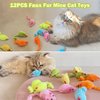 MeoHui 12PCS Faux Fur Mice Cat Toys, 5.5” Realistic Small Mice Size, Rattle Cat Mouse Toy Also Prefilled Catnip, Mouse Toys for Cats, Interactive Cat Toy for Bored Indoor Adult Cats Kitten Kitty Self