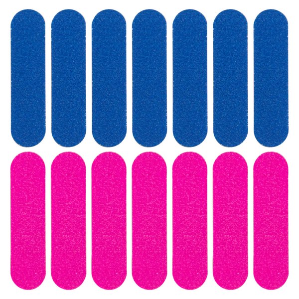 AUEAR, Mini Nail Files Bulk Disposable Double Sided Emery Boards Tools (Blue & Pink, 100 Pack, 2"*0.5")