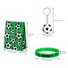 46 Pieces Soccer Party Favors Set Soccer Gift Include 15 Packs Soccer Keychains, 16 Pieces Soccer Motivational Silicone Wristband, 15 Pieces Soccer Party Supply Bags for Party Bag Gift Fillers