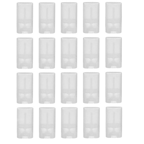 ericotry 20PCS 15ml/0.5oz Empty Clear Plastic Oval Lipstick Tubes Refillable DIY Homemade Deodorant Container Vials Aromatherapy Heel Balm Holder Oval Lipstick Lip Balm Lip Gloss Case