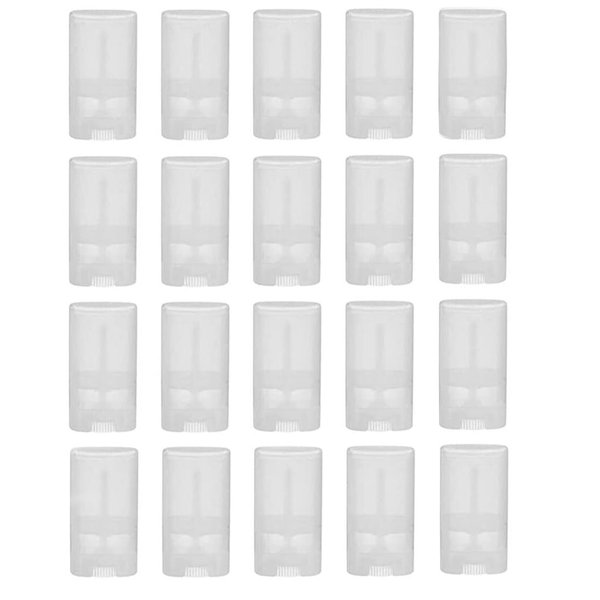 ericotry 20PCS 15ml/0.5oz Empty Clear Plastic Oval Lipstick Tubes Refillable DIY Homemade Deodorant Container Vials Aromatherapy Heel Balm Holder Oval Lipstick Lip Balm Lip Gloss Case