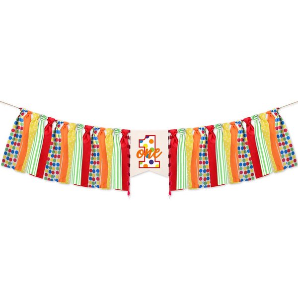 High Chair Banner One Year Old Birthday Decoration, Burlap Red Sesame Street Theme Birthday Party Decorations, First Birthday Party Supplies