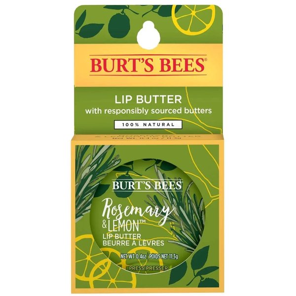 Burt's Bees 100% Natural Moisturizing Lip Butter with Rosemary & Lemon, 6 Tins