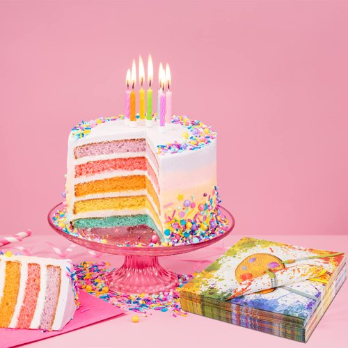 60 Pack Art Party Decorations Napkins, 13 x 13 Inches Paint Party Napkins for Birthday Party Supplies Art Paint Paper Napkins Art Party Table Decorations (Art Paint)