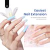 Beetles Gel Nail Kit Easy Nail Extension Set 5 In 1 Nail Glue Gel Base Coat with Pre shaped Long Coffin Soft Gel Nail Tips and Led Nail Lamp Acrylic Nail Clipper for Nail Art Diy Home Manicure