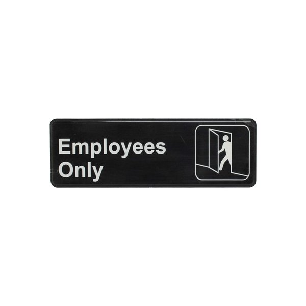 Thunder Group PLIS9304BK "Employee Only" Information Sign with Symbols, 9 by 3-Inch