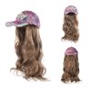 SUNBORRY Women's Wig Hats with Wavy Hair Extensions, Baseball Cap with Hair Attached, 20 Inch (Purple Hat-Baby-18T Dark Ash Blonde)