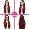 ULRICA Burgundy Lace Front Wigs Human Hair Wigs for Black Women 13x4 HD Lace Front Wigs Human Hair Pre Plucked Red Lace Front Wigs Human Hair Straight Lace Front Wigs Human Hair Burgundy Wig 20 Inch