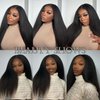AZW Kinky Straight Wigs for Black Women Human Hair,180% Density13x4 HD Lace Front Wigs Human Hair Glueless Wigs Human Hair Pre Plucked with Baby Hair Bleached Knots Lace Closure Wigs (Black 26 Inch)