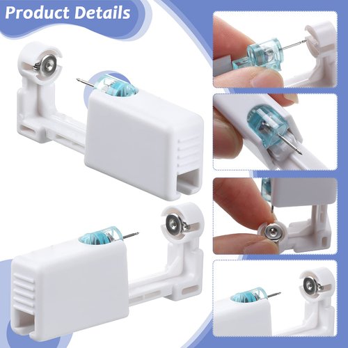 12 Pieces Ear Piercing Kit Disposable Nose Piercing Gun Portable at Home Ear Piercer with Pierced Earrings Self Ear Pierce Kit Household Body Piercing Tools with 12 Pieces Ear Studs for Men Women