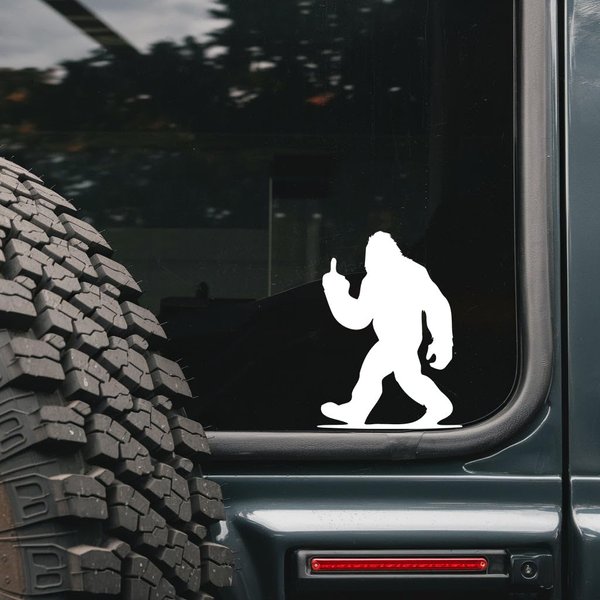 Bigfoot Middle Finger Vinyl Decal Stickers - Durable Vinyl Car Decal - Easy to Apply and Remove - Outdoor and Indoor Use - Adds A Personal Touch to Your Ride