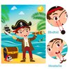 MALLMALL6 Pirate Stickers Party Games for Kids Pin The Eye Patch and Mustache On The Pirates Poster Birthday Party Favors Pin Game Include Blindfold Sticker Caribbean Pirate Party Supplies Decoration