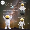 4PCS Gold Astronaut Cake Topper Astronaut Figurine, Astronaut Figure Toy Desktop Ornaments Resin Outer Space Birthday Cupcake Spaceman for Kids Party Gift, 3PCS Astronaut and 1PCS Keychain (Gold)