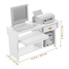 1 Set Miniature Computer Wood Mini Office Desk Toys Mini Office Desk for Crafts Tiny House Computer Model Miniature Office Ornament for Kids Doll House(White)