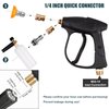 Clatoon Pressure Washer Short Gun, Foam Cannon with 1/4 Inch Quick Connector, Power Washer with 5 Pressure Washer Nozzle Tips, M22-14 mm Inlet Connector