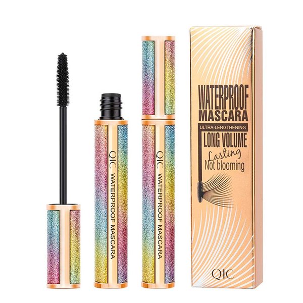 4D Silk Fiber Lash Mascara Black, Tubing Mascara Waterproof, Longer & Thicker Lashes, Voluminous Eyelashes, Clump-Free, Long-Lasting, Natural Smudge-Proof, Adds Length, Depth and Glamour Effortlessly