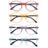 OLOMEE Reading Glasses Womens +1.00 Colorful Round Readers Lightweight Stylish Cute Women's Cheaters 4 Pack Comfortable Fit Spring Hinge