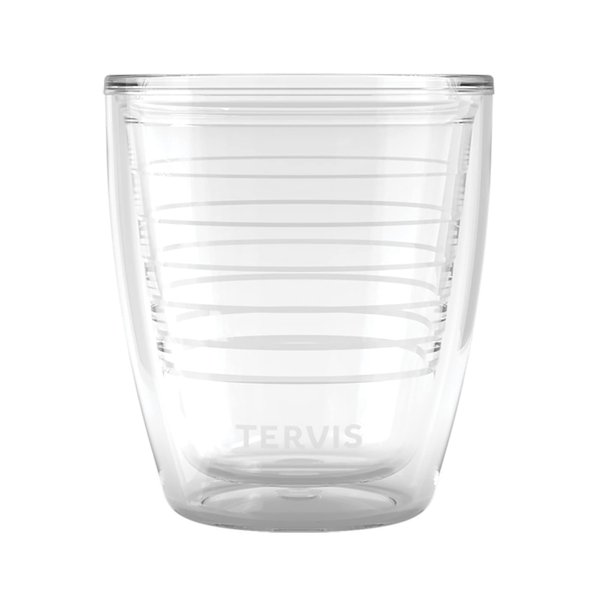 Tervis Clear & Colorful Tabletop 12oz Made in USA Double Walled Insulated Tumbler Travel Cup Keeps Drinks Cold & Hot, 12oz, Clear