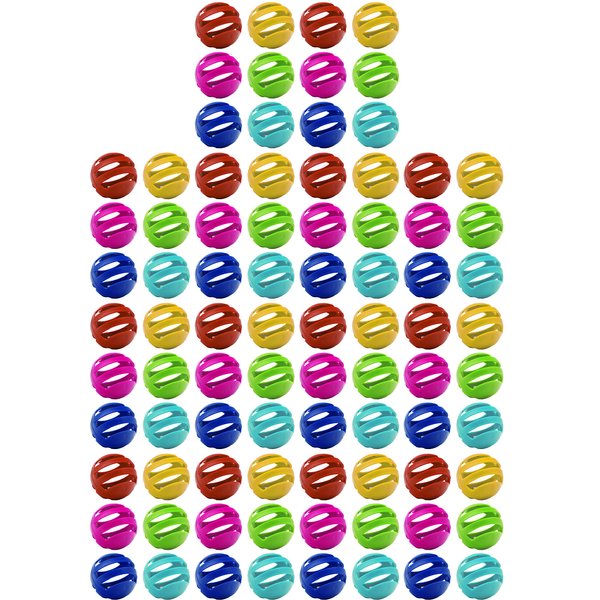 Set of 84 Kitty Cat Ball Toys with Bells - Provides Your Feline with Exercise and Hunting Practice (14)
