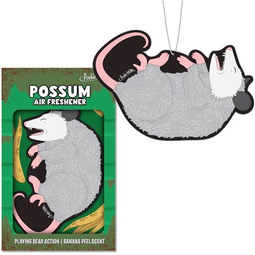 Archie McPhee - Perplexing Possum Perfection Pack - Air Freshener, 3 Finger Puppets and Stress Ball - Set of 5, 2 inches