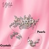 VMila Hair Comb, Pearl Flower Hair Accessories, Bridal Hair Accessories For Women Girls Wedding (Pink Flower Gold)