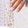 5D Flower Nail Art Stickers, 5D Embossed Floral Nail Decals Daisy Small Flower Floral Nail Art Supplies Luxurious Spring Summer Nail Design Manicure Decoration for Women Girls(4 Sheets)