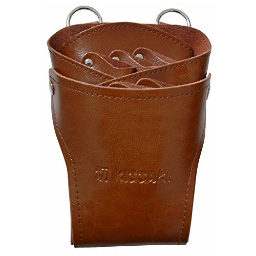 Kissaki Brown Genuine Leather Hair Scissors Holster Hairstylists Cosmetologist Tool Pouch