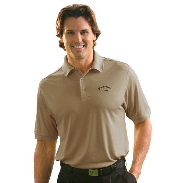 Monterey Club Men's Signature Pique Solid Polo Shirt #1050 (Straw, Small)