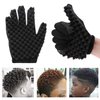 Magic Curly Sponge Gloves, Airlxf 2PCS Curl Hair Sponge Gloves Tutorial for Barbers Wave Black Twist Brush Styling Tool Hair Brush Sponge Gloves