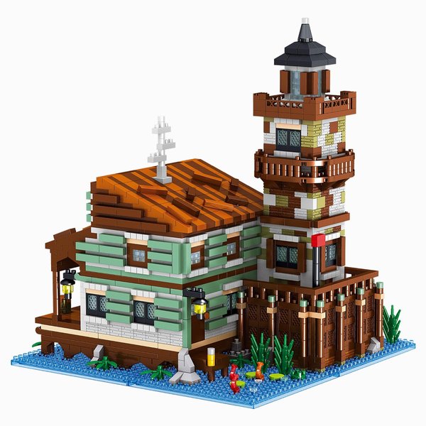 BDYDT Architecture Fishing Village Wooden House Micro Building Blocks Set（2689PCS） - Architectural Model Toys Gifts for Kid and Adult