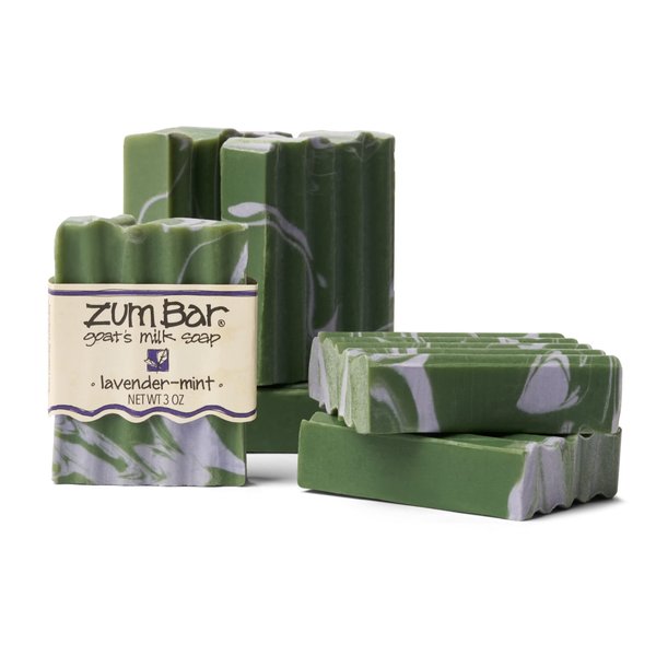Zum Indigo Wild Goat's Milk Soap Bar - Bar Soap for Hands & Body Made with Essential Oils - 3 oz - Lavender-Mint (6 Pack)