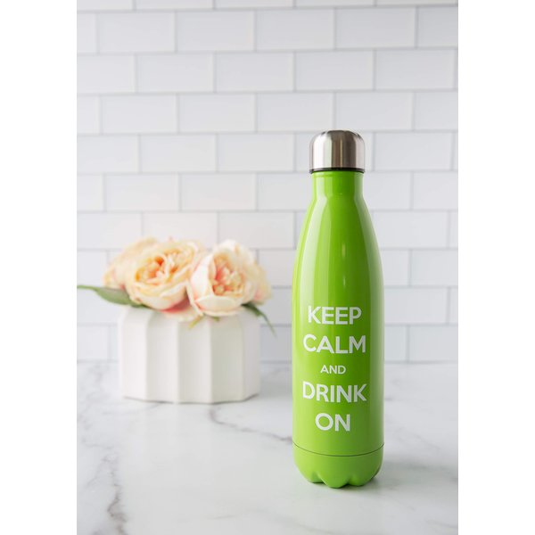 Best Stainless Steel Double Wall Vacuum Insulated, Reusable Water Bottle, Narrow Mouth & BPA Free – Keeps Your Drink Cold 24 hours or Hot 12 hours (Green, 17 oz)