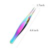 6 Pieces Pointed Tweezers Ingrown Hair Tweezers Precision Needle Point Tip Tweezers Stainless Steel Tweezers for Nose Facial Hair Eyebrow Blackhead Remover (Rainbow Color)