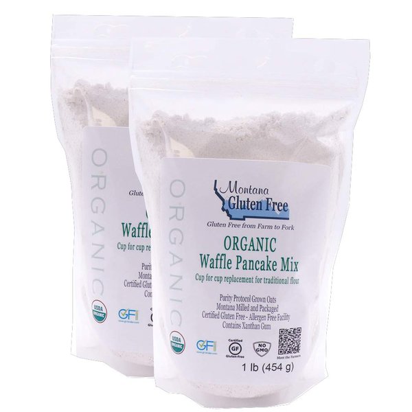 Montana Gluten Free Organic Waffle Pancake Mix 2 1lb pkgs (2lbs total)