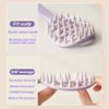 Hair Scalp Massager Shampoo Brush, Scalp Care Brush With Handle, Curved Vented Scalp Scrubber with Soft Silicone Bristles, Hair Shampoo Brush for Scalp Exfoliator and Dandruff Removal(PURPLE)