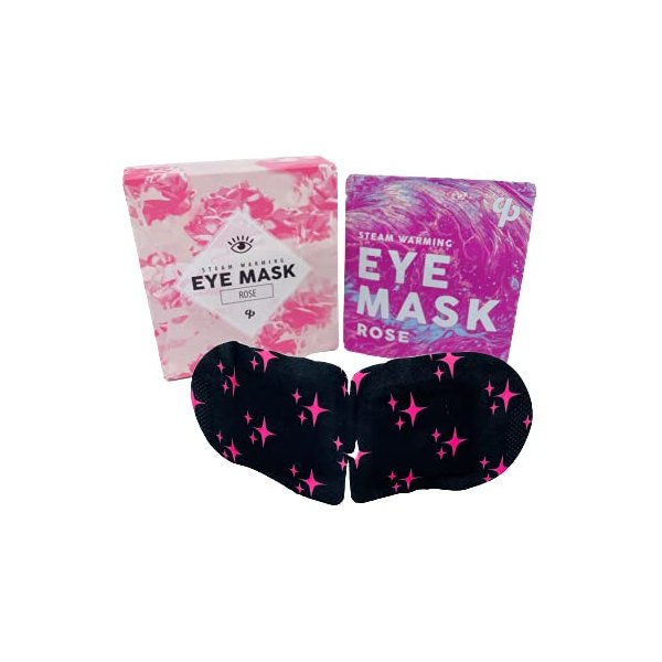 QualProd ROSE SCENTED AROMATHERAPY SELF WARMING HEATED EYE MASKS FOR MIGRAINES, STRESS RELIEF, DARK CIRCLES, STRESS TENSION, INFLAMMATION FROM ALLERGIES. [5 PACK]