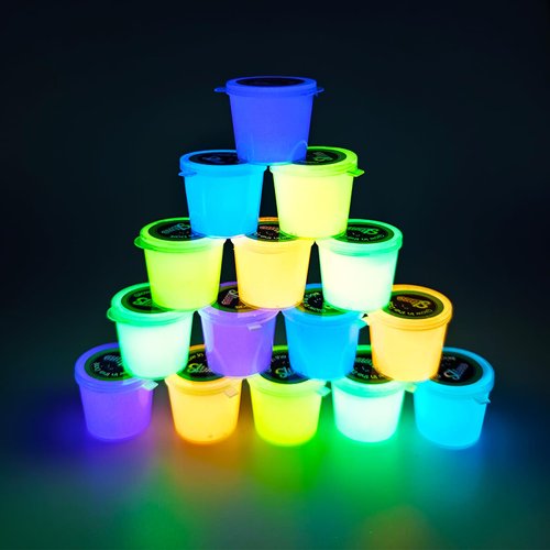 15 Pack Glow in The Dark Slime, Crystal Galaxy Slime, Including Blue, Pink, Yellow, Orange etc, Slime Party Favors, Soft and Non-Sticky, for Educational Stress Relief Slime Toys for Girls Boys