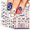 4th of July Nail Art Stickers,Independence Day Nail Stickers,3D Self-Adhesive Memorial Day Stickers for Nails Art Design,American Flag Patriotic Heart Star Decals for Fourth of July Nail Decoration…