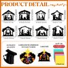 Motipuns 16 Sets Nativity Crafts Kits Paper Crafts for Christian DIY Make a Nativity Scene Christmas Crafts Kits Christianity Crafts Hanging Ornaments for Xmas Religious Church Bible Decor Gift