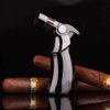 JH& Torch Lighter Quad 4 Jet Flame Refillable Butane Cigar Lighters Adjustable Windproof Lighter Butane NOT Included Black