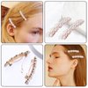 2Pcs Pearl Hair Clips Fashion Handmade Pearl Hair Barrettes Elegant Pearl Hair Clips - Handmade Gold Snap Barrettes - Ideal for Thick Hair & Styling - 2Pcs Set, 7cm x 1cm - Metal Alloy