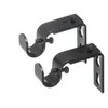 Ivilon Short Projection Brackets for Curtain Rods - for 1/2 or 5/8 Inch Rods. Set of 2 - Black