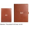 Junior Padfolio Clipboard Small for 7 x 9 Writing Pad Refillable, Mymazn Faux Leather Folder A5 for Folio Notepad Legal pad 5 x 8 Junior Size Folio Portfolio (Brown)