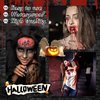 Halloween SFX Makeup, Face Painting Kit, Halloween Makeup, Black White Red Face Paint + Fake Blood + Halloween teeth + Foam Clown Nose, Halloween Special Effects SFX Clown Skeleton Cosplay